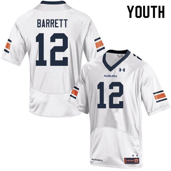 Youth Auburn Tigers #12 Devan Barrett White 2019 College Stitched Football Jersey